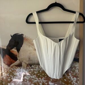 Bardot White Structured Bodysuit